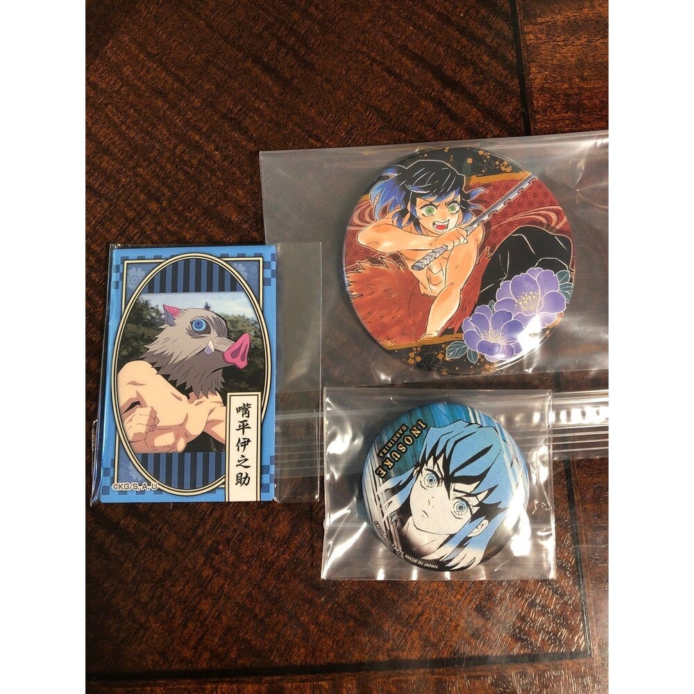 Pack of 3 OFFICIAL Demon slayer Inosuke can badge
